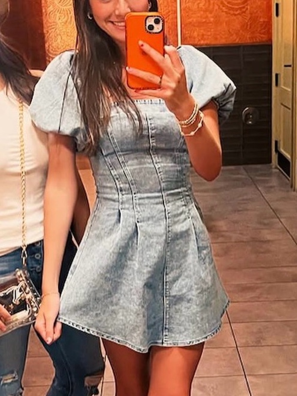 NWOT! Women’s One and Only Denim Puff Sleeve Mini Dress - Size XS